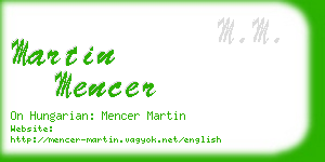 martin mencer business card